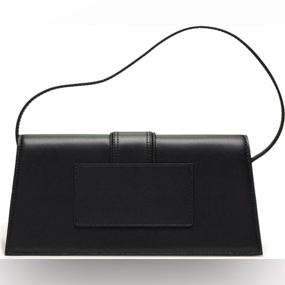 Authentic Jacquemus Long Le Bambino Leather Shoulder Bag In Black Gold Hardware - Picture 3 of 16